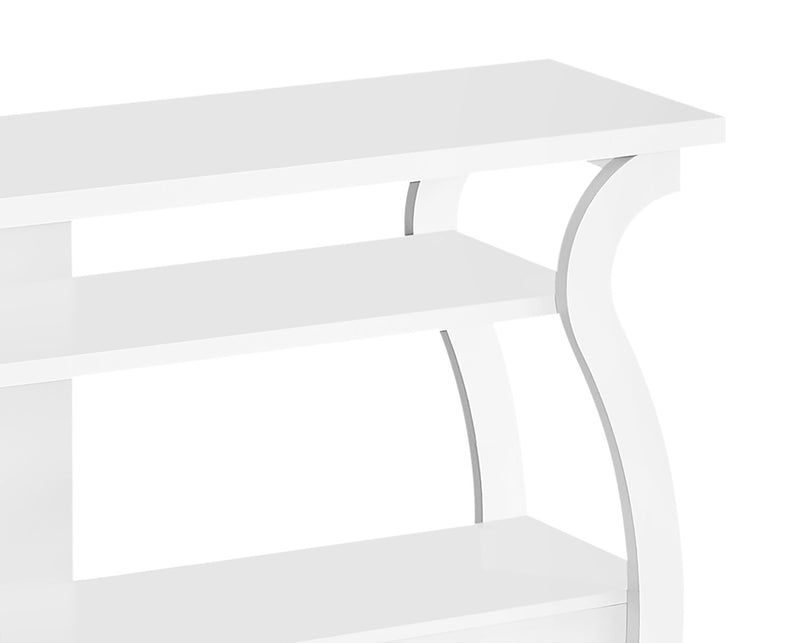 Meuble pour téléviseur moderne Monroe de 60 po avec rangement et système de gestion des câbles pour téléviseurs jusqu’à 65 po - blanc