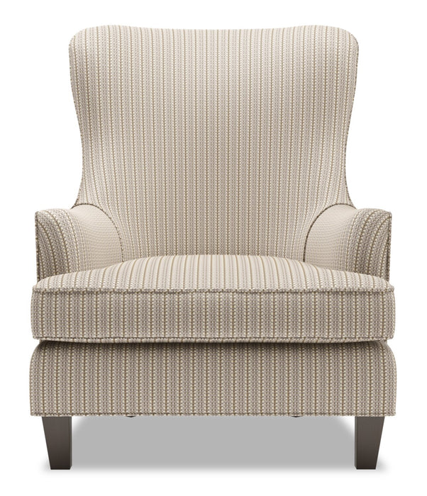 Fauteuil d’appoint à oreilles Sofa Lab personnalisable de 32 po fabriqué au Canada en tissu - beige Mushroom Beige