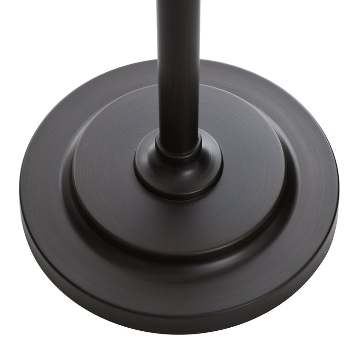 Lampe à pied Delano de 71,5 po bronze antique et noire avec abat-jour grillagé 