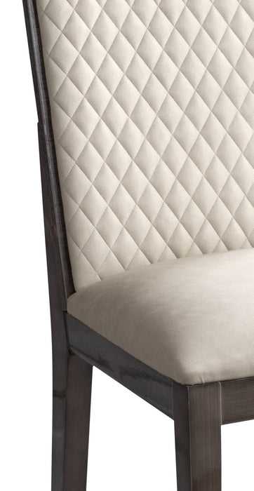 Chaise de salle à manger Gino en tissu de cuir végétalien - fabriquée en Italie, moderne - taupe