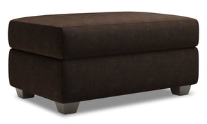 Pouf de rangement personnalisable The Trunk de Sofa Lab de 39 po fabriqué au Canada en tissu de chenille - brun Luxury Chocolate