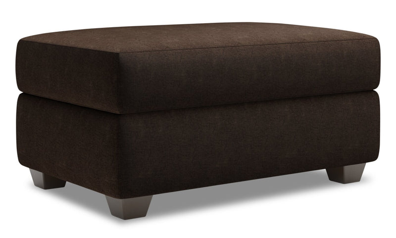Pouf de rangement personnalisable The Trunk de Sofa Lab de 39 po fabriqué au Canada en tissu de chenille - brun Luxury Chocolate