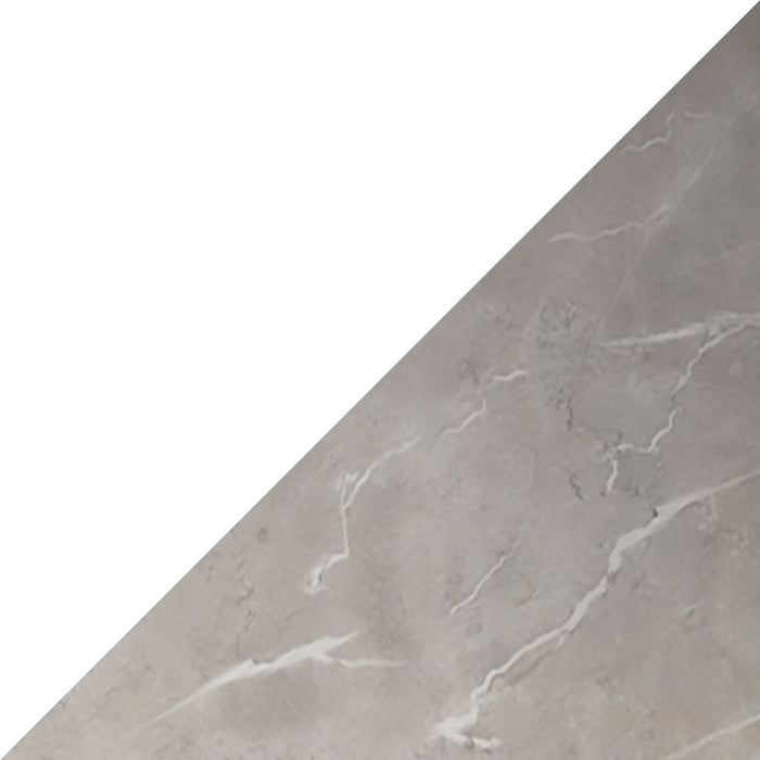 Table de bout moderne Marla de 23,6 po - blanche et grise avec imitation de marbre