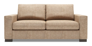 Sofa personnalisable Track de Sofa Lab de 75 po de format condo fabriqué au Canada en tissu de chenille avec accoudoirs rectilignes - taupe Luxury Taupe