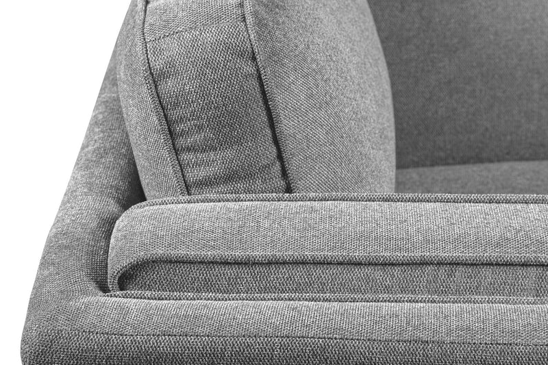 Fauteuil Kassia de Kort & Co. de 40,9 po en tissu d’apparence lin avec base et pattes en bois - gris