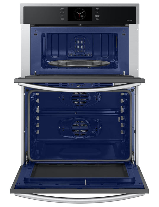 Four à micro-ondes combiné avec four mural électrique Samsung de 7 pi³ et de 30 po avec cuisson à la vapeur - acier inoxydable - NQ70CG600DSRAA