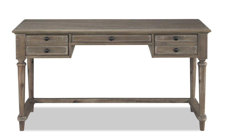 Bureau de travail Winston de 58 po à 3 tiroirs - bois de grève brun clair