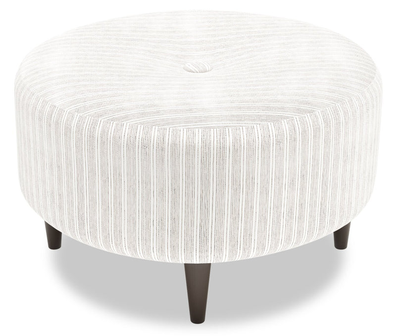 Pouf personnalisable The Curve de Sofa Lab de 31 po fabriqué au Canada en tissu - blanc Dolphin White