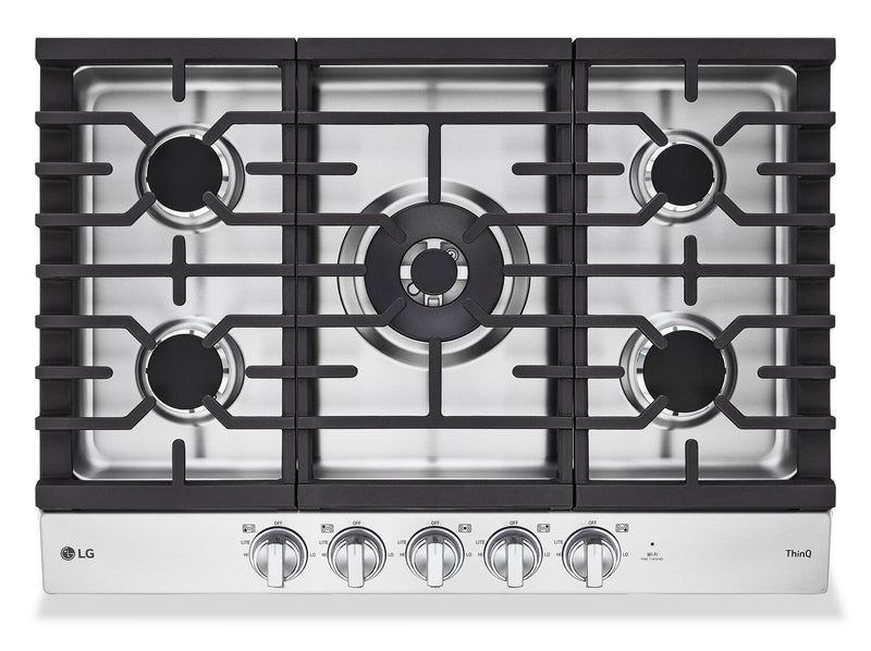 Surface de cuisson à gaz LG de 30 po à 5 éléments - acier inoxydable Smudge-ProofMD - CBGJ3027S