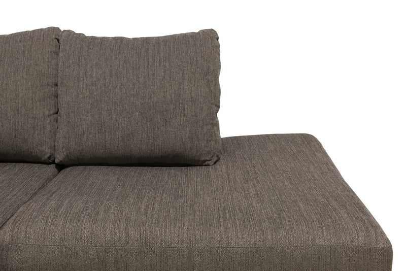 Sofa sectionnel de droite Nofia 3 pièces fabriqué au Canada en chenille avec coussins décoratifs et pattes en bois - gris anthracite
