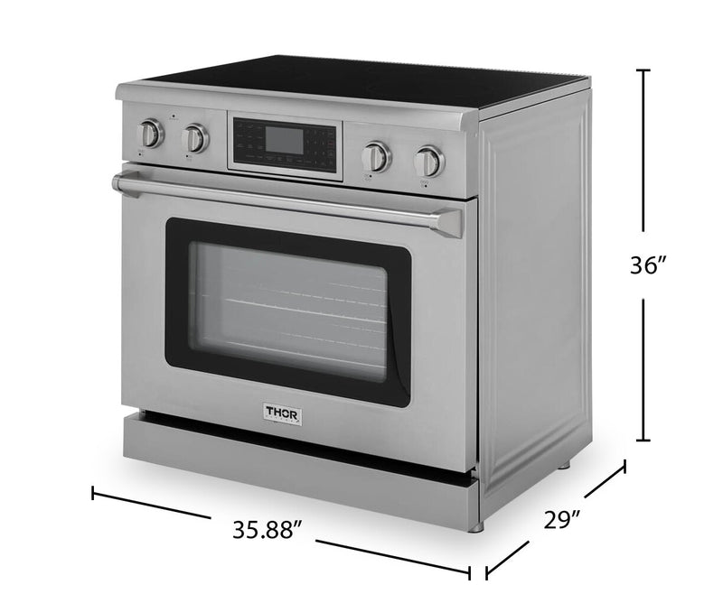 Cuisinière professionnelle électrique Thor Kitchen de 6 pi³ à panneau inclinable - TRE3601
