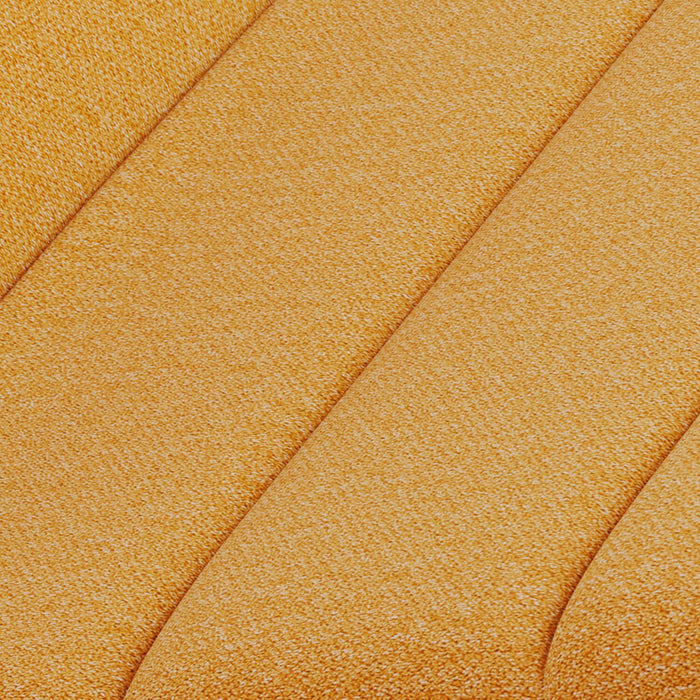 Tabouret Jovi de hauteur comptoir en tissu d’apparence lin et en bois - moutarde