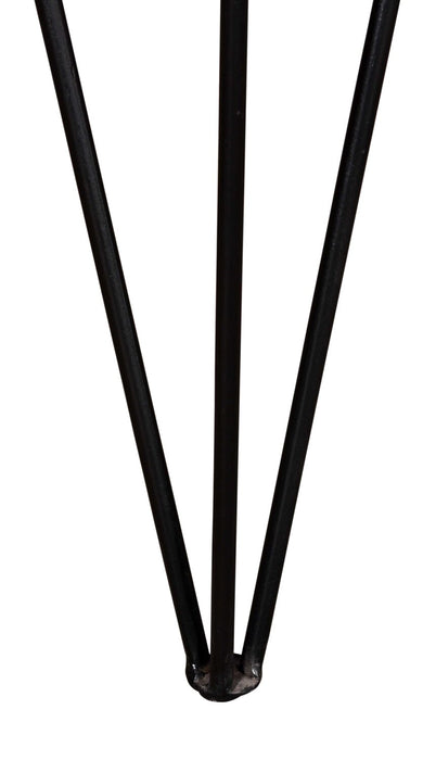 Table de bout rustique Kaleb de 22 po - brune et noire avec pattes en métal