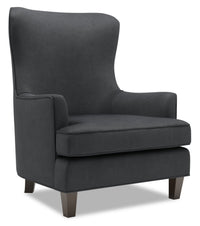Fauteuil d’appoint à oreilles Sofa Lab de 32 po fabriqué au Canada en tissu d’apparence lin - gris Pax Pepper