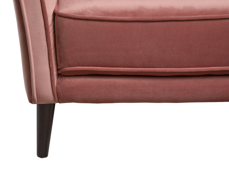 Fauteuil d’appoint Brinley de 29 po en tissu de velours avec pattes en bois - rose