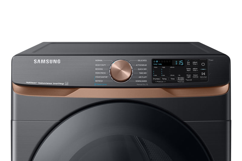 Sécheuse électrique Samsung de 7,5 pi³ avec vapeur - acier inoxydable noir - superposable - DVE50BG8300VAC