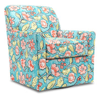  Fauteuil d’appoint pivotant Sofa Lab de 31 po fabriqué au Canada en tissu - Malibu multicolore 