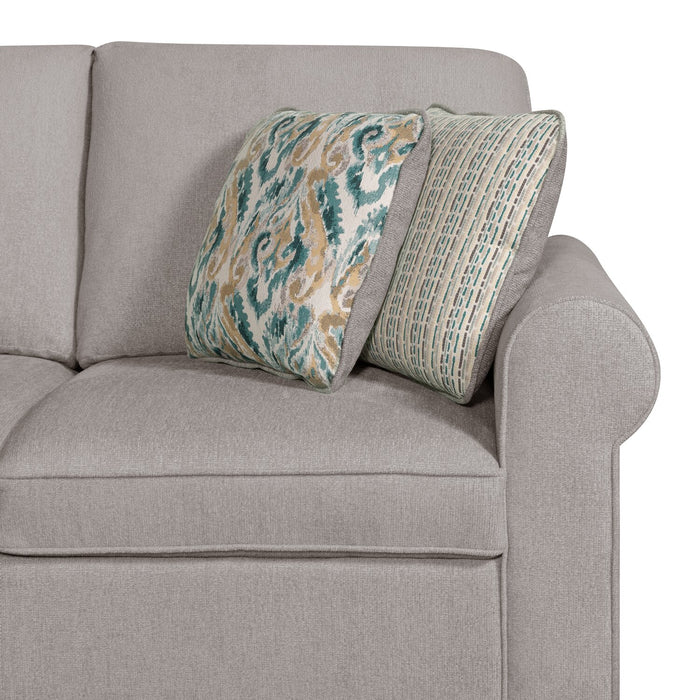 Sofa-lit sectionnel de gauche Haven de Scott Living 3 pièces en tissu de chenille avec fauteuil long de rangement - gris