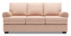 Sofa personnalisable Roll de Sofa Lab de 86 po fabriqué au Canada en tissu d’apparence lin avec accoudoirs enroulés - rose Pax Rose
