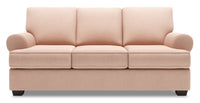  Sofa Roll de Sofa Lab de 86 po fabriqué au Canada en tissu d’apparence lin avec accoudoirs enroulés - rose Pax Rose 