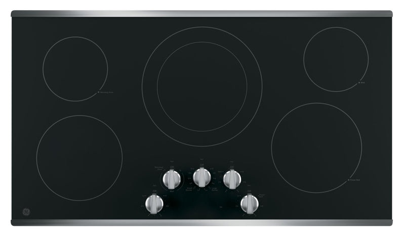 Surface de cuisson électrique GE de 36 po à 5 éléments - acier inoxydable noir - JP3036SLSS