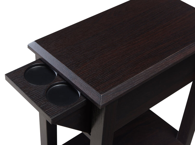 Table de fauteuil Torry de 11,5 po avec tiroir - rouge cacao