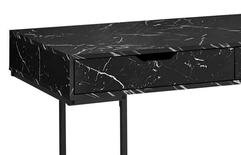 Bureau Butler de 47,25 po à 2 tiroirs - apparence marbre noir