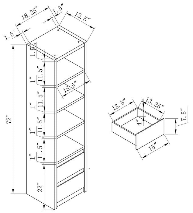 Meuble audio-vidéo Walker 3 pièces de 98.5 po avec rangement et système de gestion des câbles pour téléviseurs jusqu’à 70 po - gris vieilli