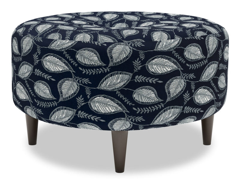 Pouf personnalisable The Curve de Sofa Lab de 31 po fabriqué au Canada en tissu - Midnight multicolore