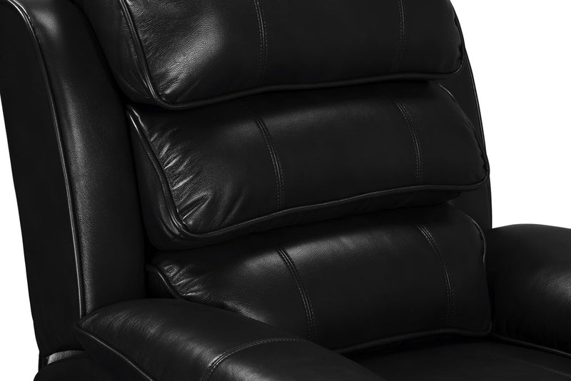 Fauteuil coulissant inclinable Adam de 34,45 po en tissu d’apparence cuir - noir