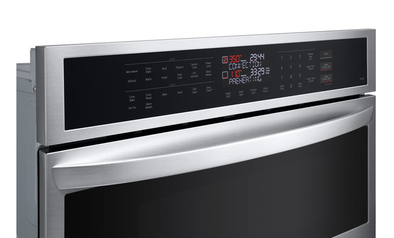 Four mural combiné électrique LG de 6,4 pi³ et de 30 po avec convection par ventilateur - acier inoxydable Smudge-ProofMD - WCEP6423F