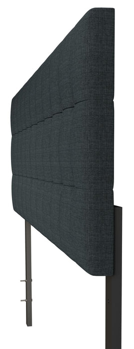 Tête de lit rembourrée Ellis en tissu anthracite avec capitonnage à boutons - format lit double