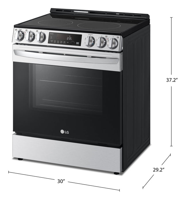 Cuisinière intelligente électrique LG de 6,3 pi³ avec friture à air et convection par ventilateur - acier inoxydable Smudge-ProofMD - LSEL6333F