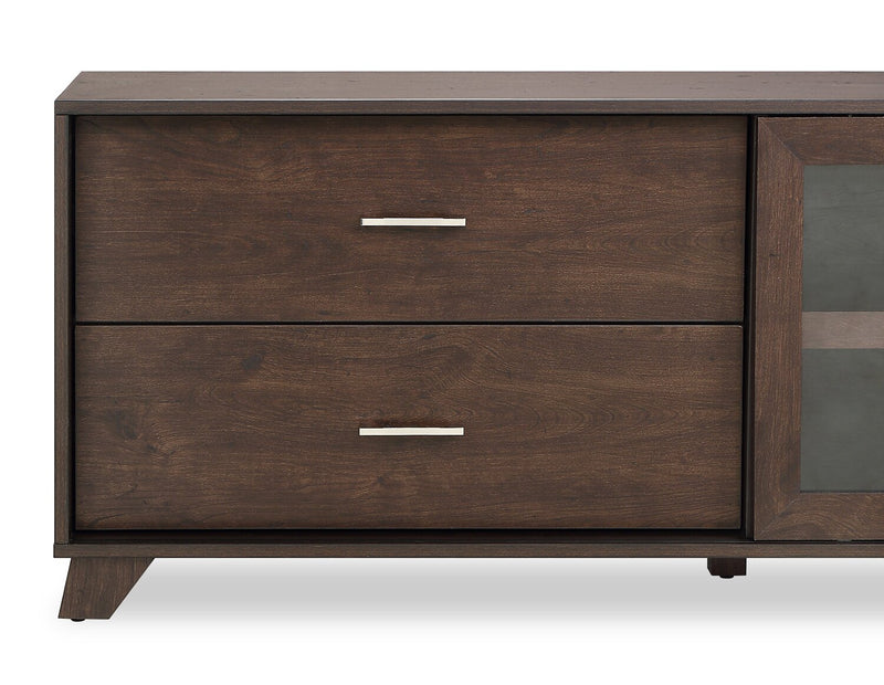 Meuble pour téléviseur moderne Jacob de 60 po avec rangement et système de gestion des câbles pour téléviseurs jusqu’à 65 po - espresso