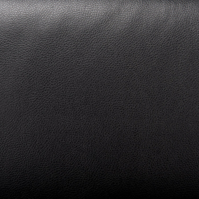 Sofa-lit Drake de 87 po en tissu d’apparence cuir avec lit rétractable, appuie-têtes relevables et capitonnage à boutons - noir