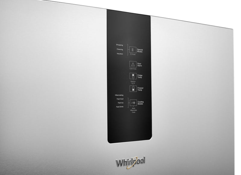 Réfrigérateur Whirlpool de 12,9 pi³ et de 24 po à congélateur inférieur - fini en acier inoxydable résistant aux traces de doigts - WRB533CZJZ