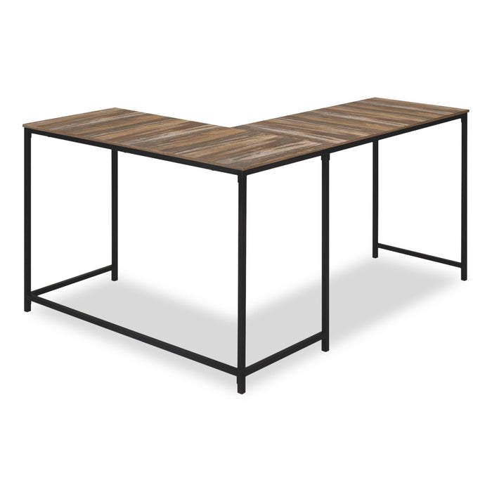 Bureau en coin en forme de L Karter de 58,25 po - brun