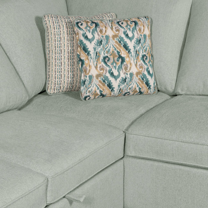 Sofa-lit sectionnel de gauche Haven de Scott Living 2 pièces en tissu de chenille - bleu écume de mer