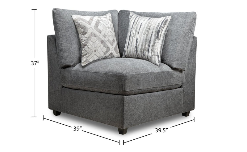Sofa sectionnel modulaire sans accoudoirs Evolve de Scott Living 5 pièces avec coussins en duvet et plumes - gris anthracite