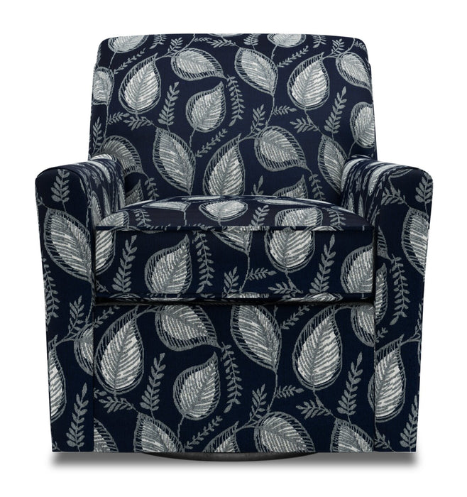 Fauteuil d’appoint pivotant Sofa Lab personnalisable de 31 po fabriqué au Canada en tissu - Midnight multicolore