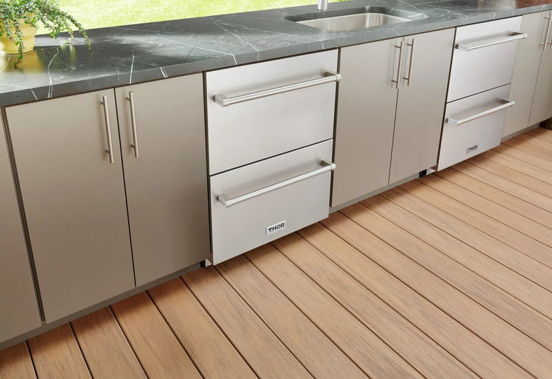 Congélateur à tiroirs Thor Kitchen de 3,36 pi3 pour l’intérieur et l’extérieur - TRZ24U