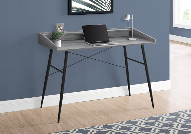 Bureau Jeremy de 47,25 po avec petite crédence - gris