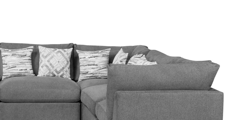 Sofa sectionnel modulaire Evolve de Scott Living 8 pièces en tissu d’apparence lin avec coussins en duvet et plumes - gris anthracite