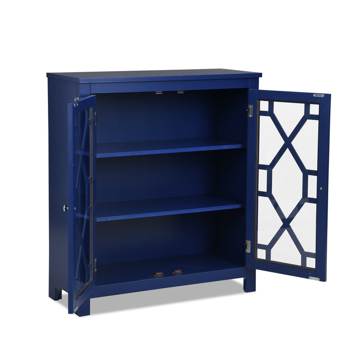 Armoire décorative Clary de 31,5 po avec portes en verre - bleu marine