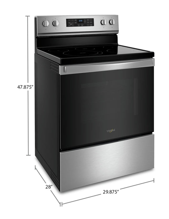 Cuisinière électrique Whirlpool de 5,3 pi³ avec friture à air et autonettoyage - acier inoxydable résistant aux traces de doigts - YWFE550S0LZ