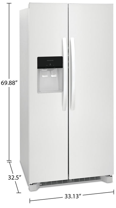 Réfrigérateur Frigidaire de 22,3 pi³ et de 33 po de profondeur standard à compartiments juxtaposés - blanc - FRSS2323AW