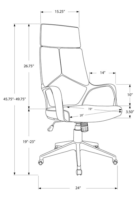 Fauteuil président Hayes de 25 po - noir 