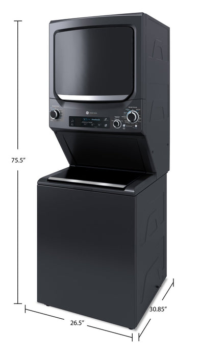 Tour de lavage SpaceMakerMC électrique GE avec laveuse de 4,5 pi³, sécheuse de 5,9 pi³ et Wi-Fi - gris diamant - GUD57EEMTDG