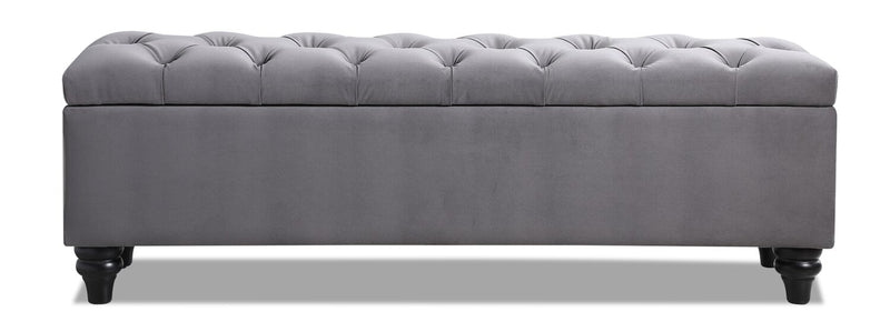 Banc de rangement Sage de 57 po - velours gris