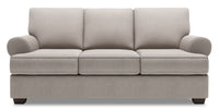 Sofa Roll de Sofa Lab de 86 po fabriqué au Canada en tissu d’apparence lin avec accoudoirs enroulés - gris Pax Slate